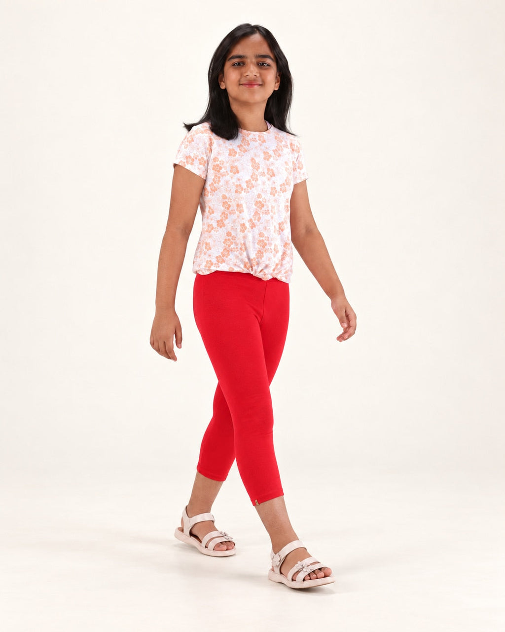 Girls’ Red Capri Leggings