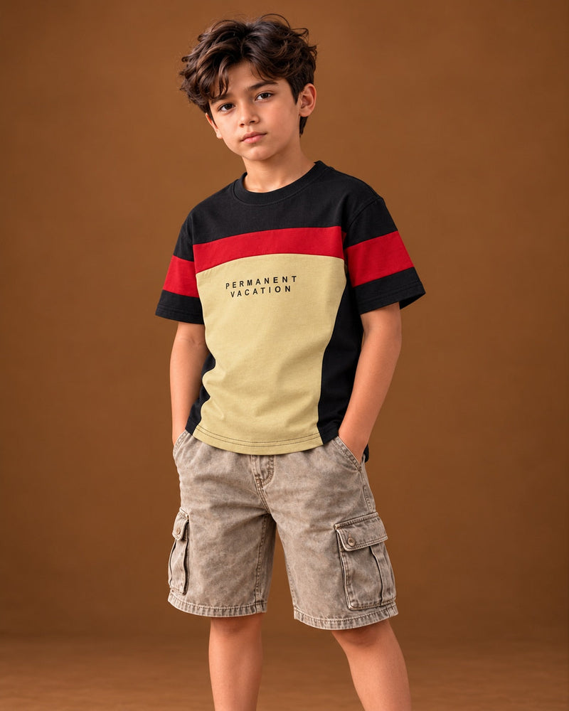 Kids’ Permanent Vacation Colourblock T-Shirt
