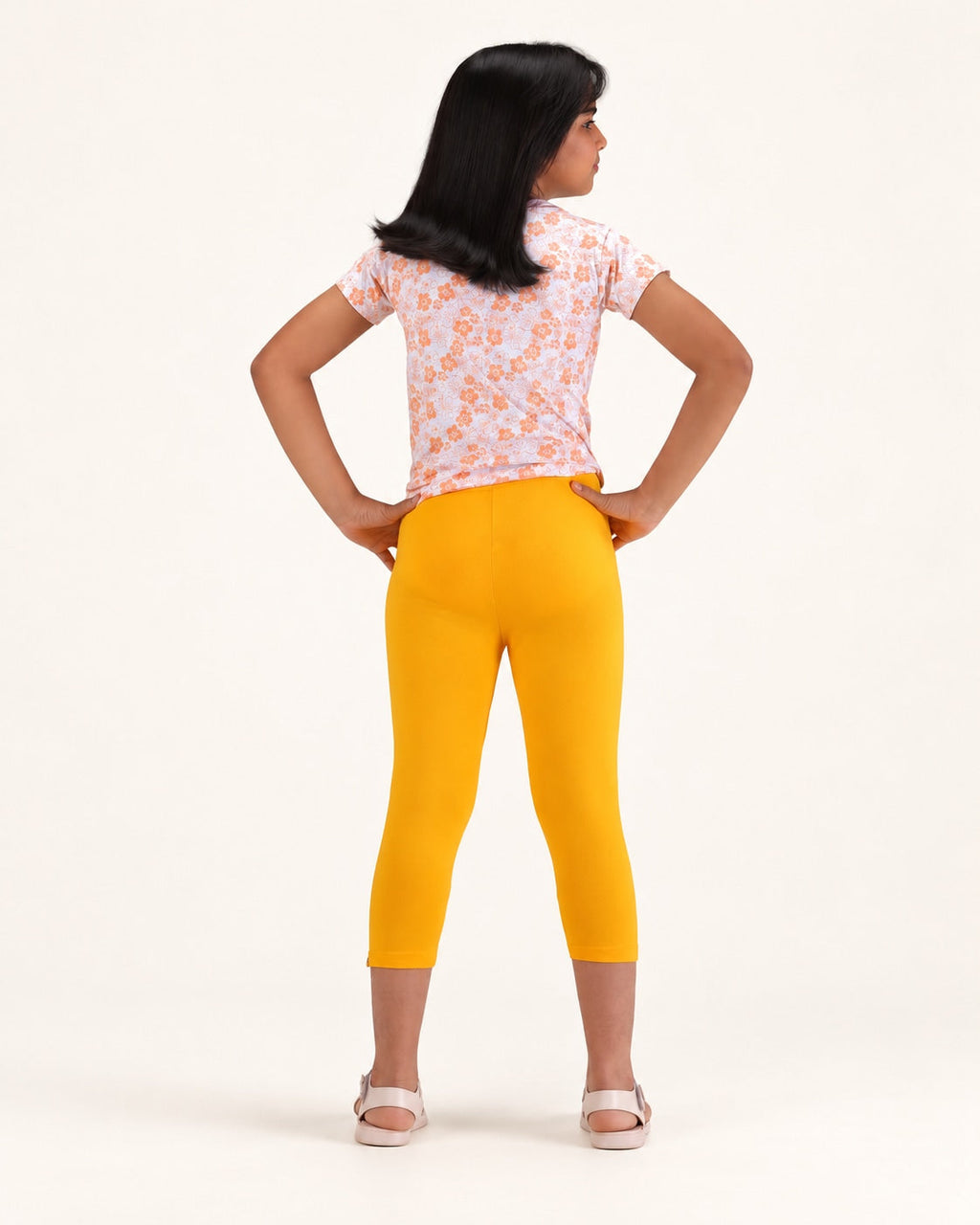 Girls’ Yellow Capri Leggings