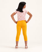 Girls’ Yellow Capri Leggings