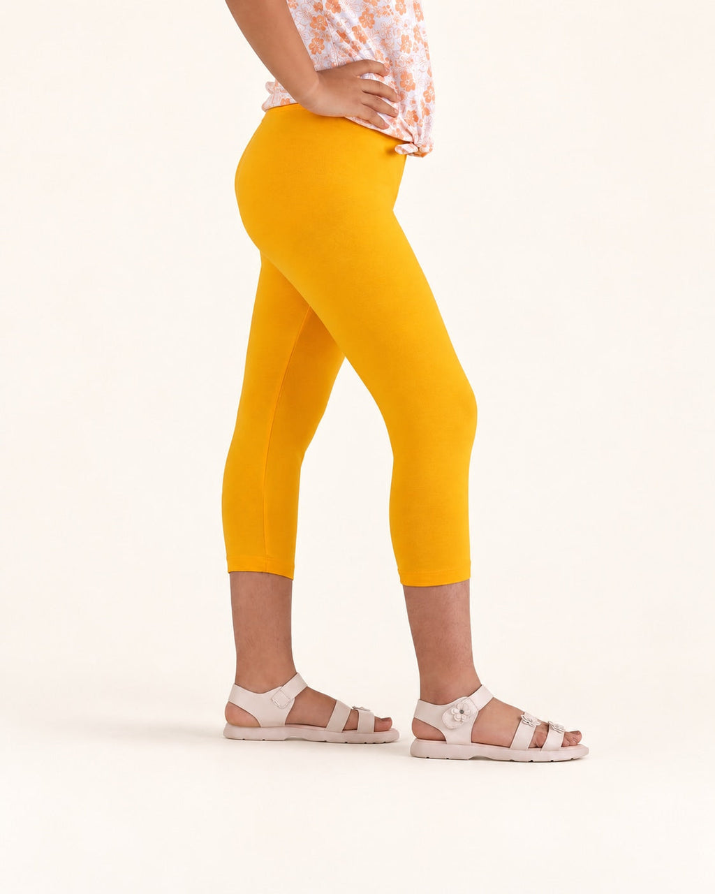 Girls’ Yellow Capri Leggings