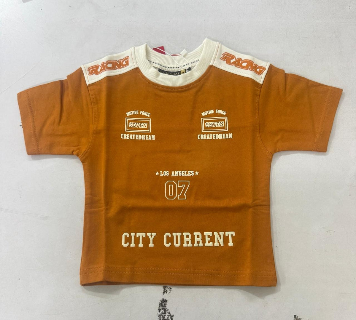 Mustard Kids’ City Current Seven T-Shirt, supplied product reference. T-shirt only.