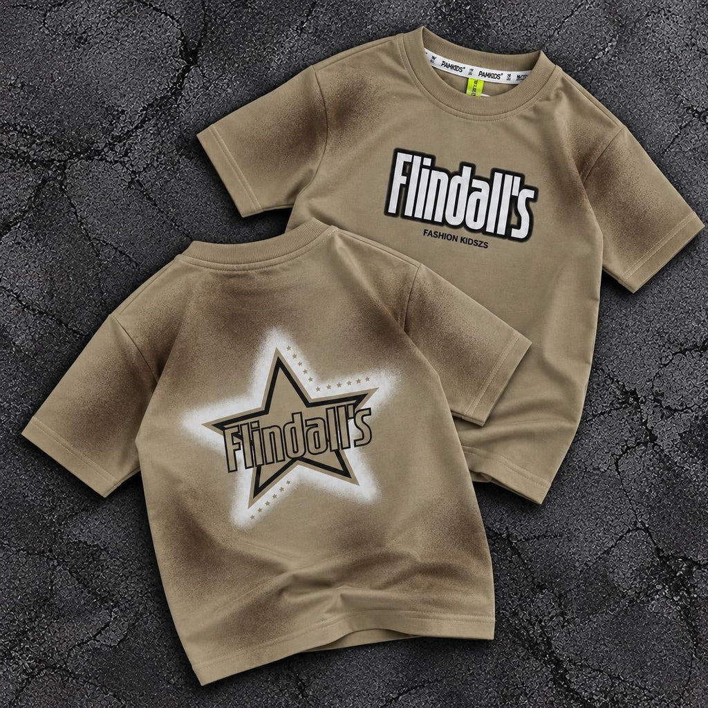 Khaki Kids’ Flindall’s Star Graphic T-Shirt, supplied product reference. T-shirt only.
