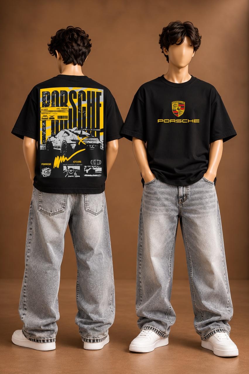 Black Kids’ Motorsport Studio Graphic T-Shirt, supplied product reference. T-shirt only.