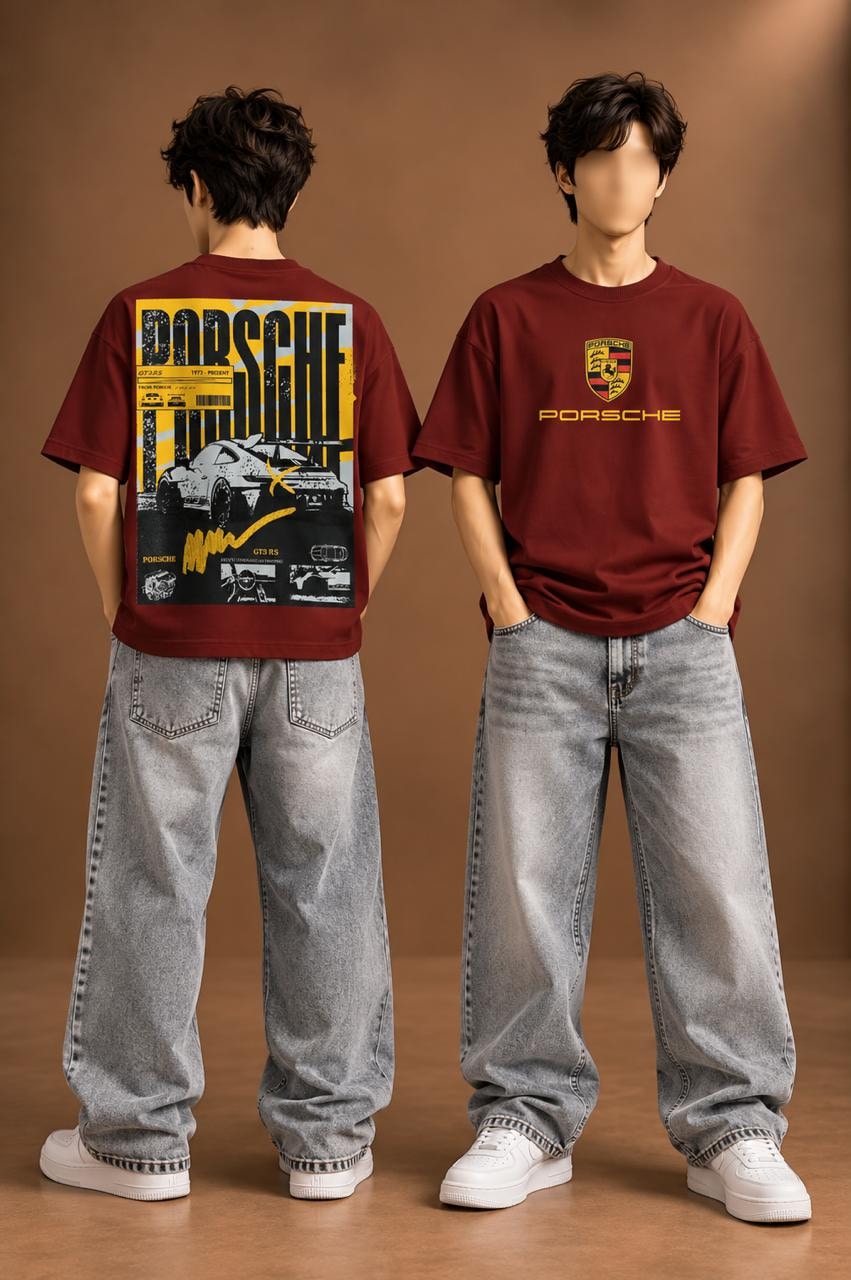 Burgundy Kids’ Motorsport Studio Graphic T-Shirt, supplied product reference. T-shirt only.