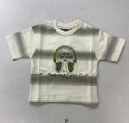 Cream / Grey Kids’ Music Stripe Graphic T-Shirt, supplied product reference. T-shirt only.