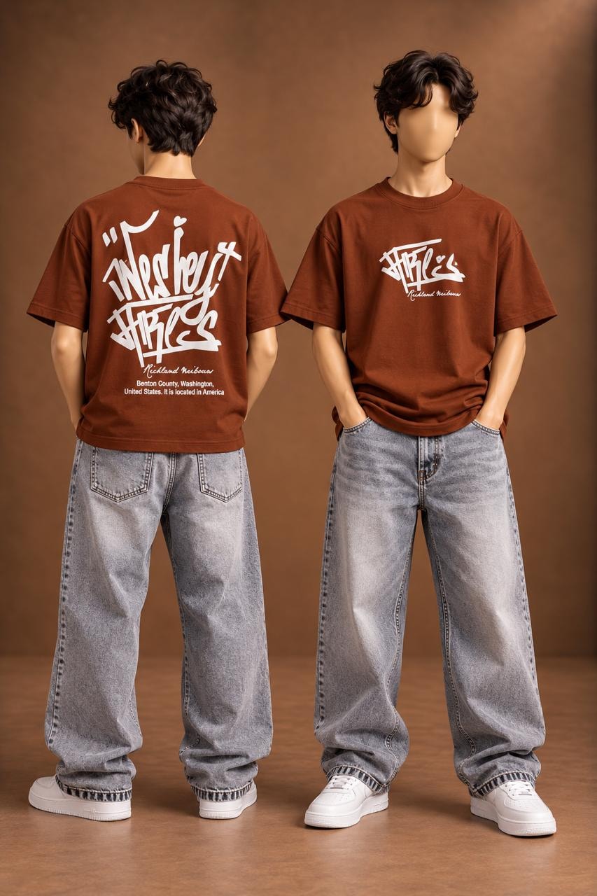 Brown Kids’ Richley Graffiti T-Shirt, supplied product reference. T-shirt only.